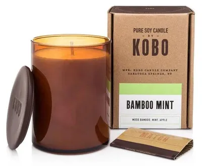 Produktbild von KOBO Woodblock Duftkerze Bambus und Minze (15 oz / 425 g)