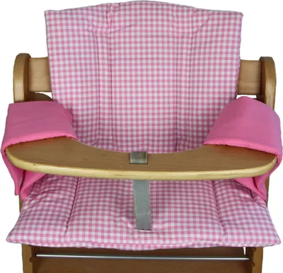 Produktbild von Sitzkissen Ersatzkissen rosa kariert für Hauck Treppenhochstuhl