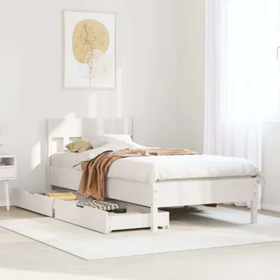 Produktbild von Maison Exclusive - Massivholzbett ohne Matratze Weiß 90x200 cm Kiefernholz