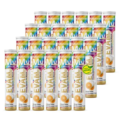 Produktbild von EVÄM Multivitamin + Mineralien Brausetabletten – 12in1 aus Vitaminen & Mineralstoffen 24