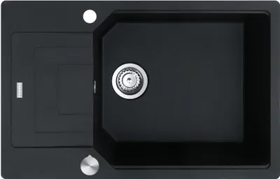 Produktbild von Franke Spüle URBAN UBG 611-78 XL in ONYX mit Excenterbedienung Drehknopf Edelstahl / Ausschnittmaß 760 x 480 mm / Granitspüle