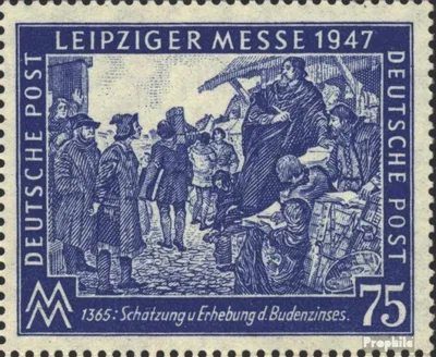 Produktbild von Briefmarken Alliierte Bes.-Gem.Ausg. 1947 Mi 966I fehlende Schraffur am Rock des Schreibers (Feld 23) postfrisch Leipziger Messe