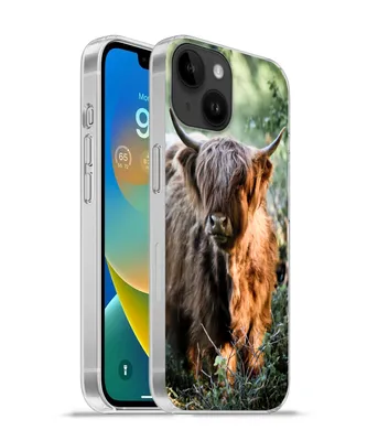 Produktbild von MuchoWow® Handyhülle Schutzhülle Hülle für Apple iPhone 14 - Softcase Schottische Highlander - Wald - Tiere Silikon Softcase Handy Hülle - Mobiltelefonhülle