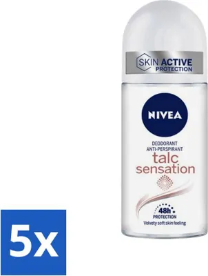 Produktbild von Nivea - Deo Roll-On - Talc Sensation - Antitranspirant - 50 ml - Vorteilspack - 5 Stücke