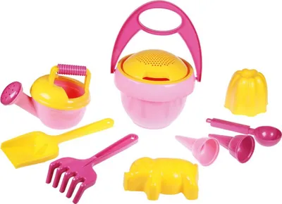 Obrázek produktu pro Lena Happy Sand Girls I 10 pcs, Sada hraček na písek, 1 rok/roky, Růžová, Žlutá