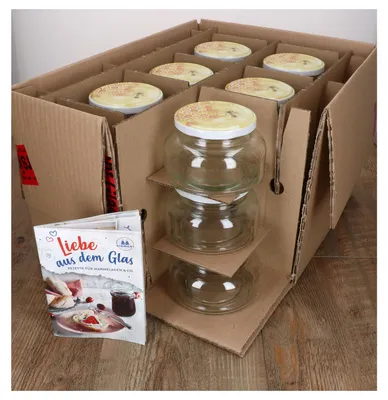 Immagine prodotto di 18 vasetti da 435 ml per yogurt, vasetti per conserve con coperchio a miele, vasetti per marmellata