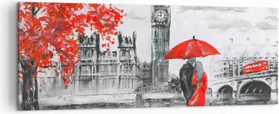 Produktbild von Bild auf Leinwand - Leinwandbild - London Architektur big ben - 140x50cm - Wand Bild - Wanddeko - Leinwanddruck - Bilder - Kunstdruck - Wanddekoration - Leinwand bilder - Wandkunst - AB140x50-3153