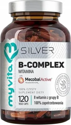 Produktbild von SILBER VITAMIN B-KOMPLEX Komplex aus B-Vitaminen MyVita 120 Kapseln