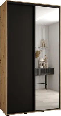 Produktbild von MEBLE KRYSPOL Cannes 3 Schrank mit 2 Schiebetüren - 205,2x140x45 cm - Artisan Schwarz Schwarz