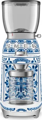 Zdjęcie produktu dla Smeg CGF01DGBEU, Młynek, 350 g, Frez trzpieniowy stożkowy, Stal nierdzewna, Niebieski, Blu Mediterraneo