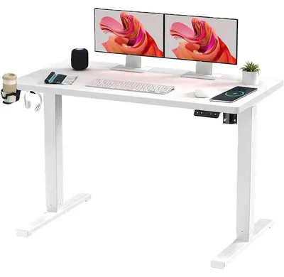 Obrázek produktu pro Výškově nastavitelný stůl QS1W-1160-EU, 110 x 60 cm, bílý - N