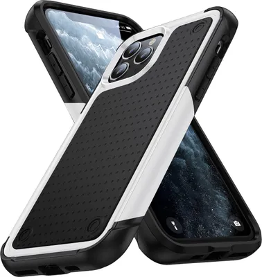 Produktbild von Für iPhone 11 Pro Hülle Militärqualität Stoßfest Hybrid 2 in 1 Hart PC Weich TPU Handyhülle Weiß Schwarz