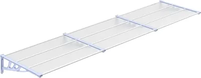 Immagine prodotto di vidaXL Tettoia per porta grigia e trasparente 358,5x90 cm in policarbonato