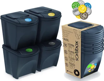 Produktbild von Koše odpadkové, 4 x 25 l, SORTIBOX IKWB20S4 405U