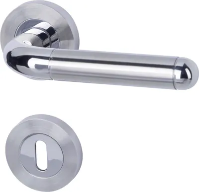 Produktbild von Alpertec BB-Rosettengarnitur Solid 4 Edelstahl silber rund