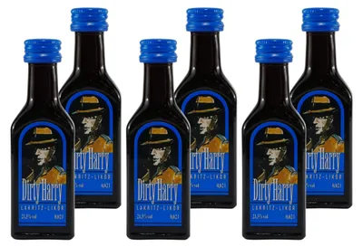 Produktbild von Dirty Harry Lakritz Likör | 21,5 % vol | 24 x 0,02 l