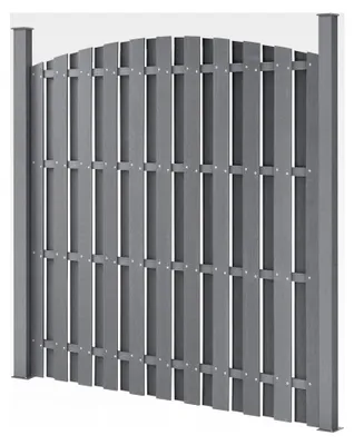 Produktbild von WPC Gartenzaun mit Rundbogen 185x193cm Grau