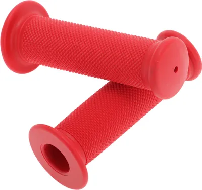 Image de 2 Poignées de vélo, 117mm Poignées de guidon courtes, Poignées de vélo ergonomiques en caoutchouc pour enfants pour trottinette Cruiser Vélos d'équilibre VTT, Rouge