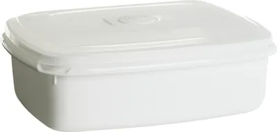 Produktbild von plast team Mikrowellendose Micro 1,3 Liter rechteckig weiß / transparent