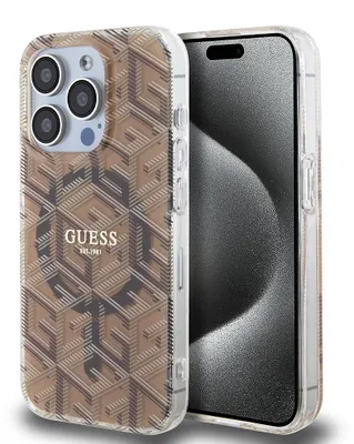 Zdjęcie produktu dla Etui Guess GCube MagSafe do iPhone 15 Pro brązowy