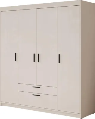 Produktbild von MIRJAN24 Kleiderschrank Elena 4D, Stilvoll Drehtürenschrank , Schlafzimmer Kollektion (Farbe: Sandbeige, ohne Aufsatz)