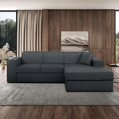 Produktbild von Ecksofa mit Schlaffunktion PEDRO L, Stoff: Velo636, Ottomane: rechts