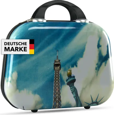 Produktbild von Xonic Kosmetikkoffer Damen – Beauty Case Hartschale für Reisen – Robustes Beautycase Damen mit Tragegriff – Kosmetik Koffer leicht & stabil – Beautycase Damen Hartschale (Big City)