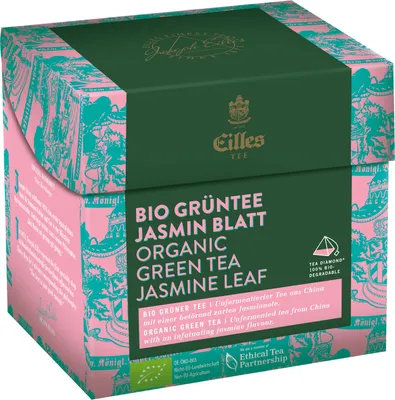 Produktbild von EILLES TEE Tea Diamond  GRÜNTEE JASMIN Blatt im Pyramidenbeutel, 20er Box