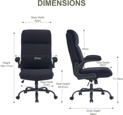 Immagine prodotto di Sedia ergonomica da ufficio - Sedia da ufficio - Sedia per ufficio - Sedia per computer - Sedia da lavoro - Altezza regolabile