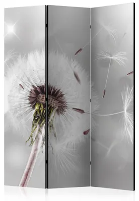 Produktbild von Muralo AKUSTIK PARAVENT 3-teilig Raumteiler klappbar PUSTEBLUME NATUR 3D 135cmx172cm
