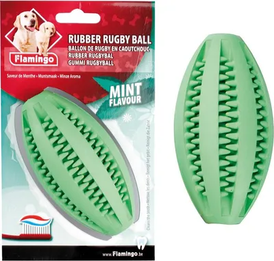 Immagine prodotto di Pallina da rugby in gomma Flamingo al gusto di menta
