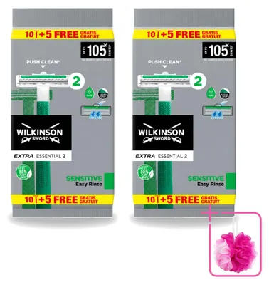 Immagine prodotto di 2 rasoi usa e getta Wilkinson Extra 2 Sensitive - confezione risparmio - 2 pezzi
