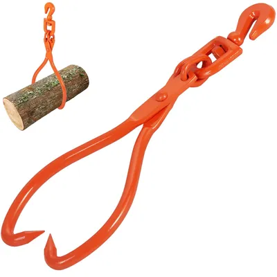 Image de Pince forestière VEVOR, 457,2 mm Pince de levage de bois à 2 griffes, pince de débardage rotative robuste en acier, capacité de charge 772 lbs/350 kg, outil pour soulever, manipuler, tirer et porter des troncs d'arbres