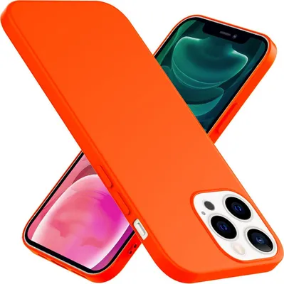 Produktbild von NALIA Bunte Neon Handy Hülle für iPhone 13 Pro, Matt Silikon Case Cover Bumper Orange