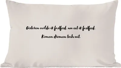 Produktbild von MuchoWow® Zierkissen Sofakissen Wohnzimmer Dekokissen 50x30 cm Gestern wollte ich Fast Food - Zitat - Wohnzimmerdekoration - Polster mit Photo
