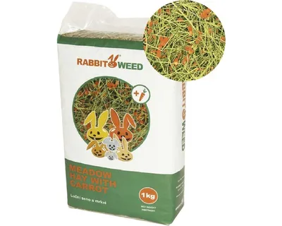 Obrázek produktu pro Seno luční s mrkví RabbitWeed 1kg 40 l