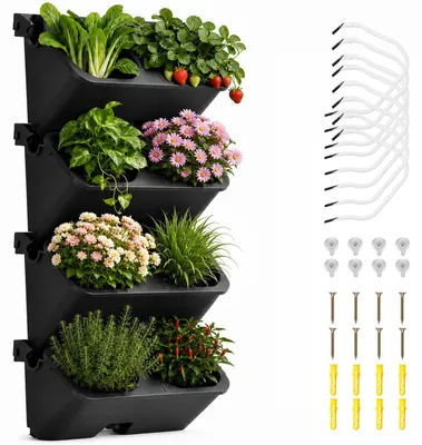 Immagine prodotto di Giardino verticale - 4 vasi - Fioriera da parete