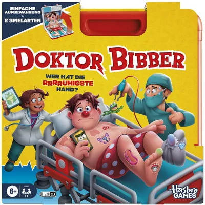 Produktbild von Hasbro Gesellschaftsspiel Doktor Bibber - klassisches Familienspiel für Kinder