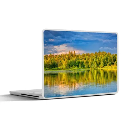 Produktbild von MuchoWow® Laptop Aufkleber Sticker Cover Wasser - Natur - Wald 32.5x23.5 cm - Sticker für Laptop - Selbstklebend