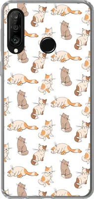 Produktbild von MuchoWow® Handyhülle Schutzhülle Hülle für Telefoonhoesje Huawei P30 Lite Muster - Katze - Kätzchen - Jungen - Mädchen - Kinder - Kinder Silikon Softcase Handy Hülle - Handyhülle