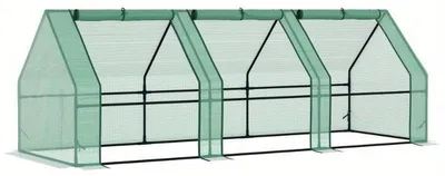 Obrázok produktu pre Skleník Tuinkas – 270x90x90 cm – Zelený skleník s oceľovou konštrukciou a PE krytom