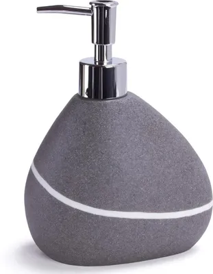 Produktbild von MSV Seifenspender Flüssigseife „Zen“ aus Polyresin in Stein-Optik Grau