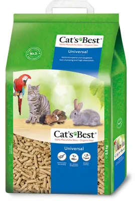 Produktbild von CAT’S BEST Universal, 10 l, Granulat, Chincilla, Frettchen, Meerschweinchen, Hamster, Kaninchen, 5,5 kg, Faltenbeutel aus Papier