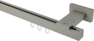 Produktbild von Interdeco Innenlaufstange / Gardinenstange mit Innenlauf Satin-Silber, Typ Quadline Sono (Kappe), 20 x 20 mm 1-läufig, 360 cm
