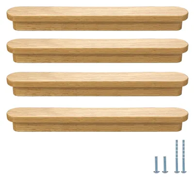 Immagine prodotto di Maniglie in legno di quercia, 9 pollici, confezione da 4, per armadi e guardaroba