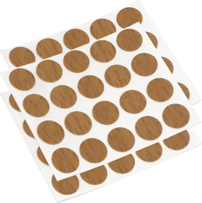 Produktbild von Adsamm® | 60 x Abdeckkappen | Ø 13 mm | Walnuss | rund | 0,45 mm dünne selbstklebende Möbelpflaster von Adsamm®