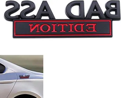Produktbild von Klebeaufkleber Auto Emblem schwarz rot Innen Außen Dekoration