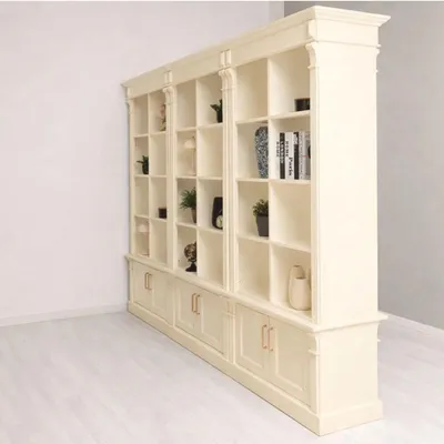 Zdjęcie produktu dla Casa Padrino – regał w stylu rustykalnym, kremowy, 260 cm – meble w stylu rustykalnym