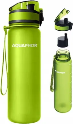 Zdjęcie produktu dla Butelka filtrująca zielona + 1 wkład filtrujący do wody 800 ml AQUAPHOR