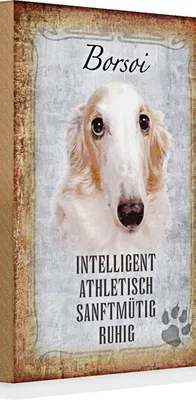 Produktbild von Holzschild Spruch 20x30cm Borsoi Hund athletisch